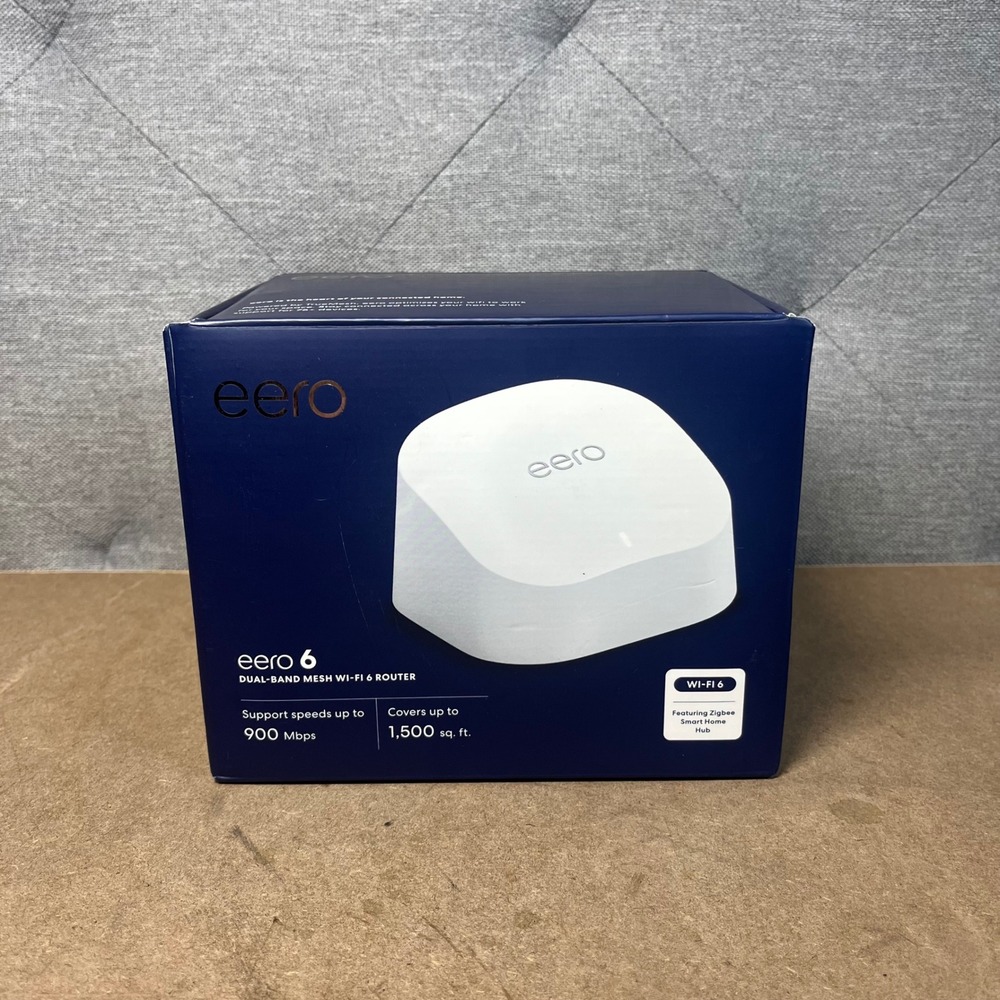 Amazon‎ eero 6 Dual-Band Mesh Wi-Fi 6 Router 900 Mbps Zigbee Hub N010001 White